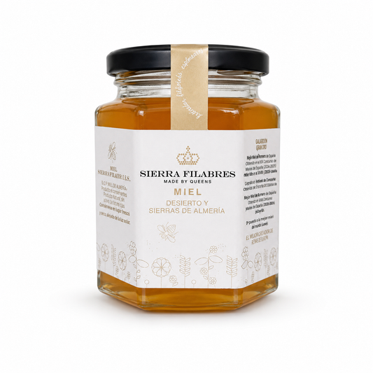 Borcan de miere crudă poliflora Sierra Filabres 170 g, produsă în Almería, Spania