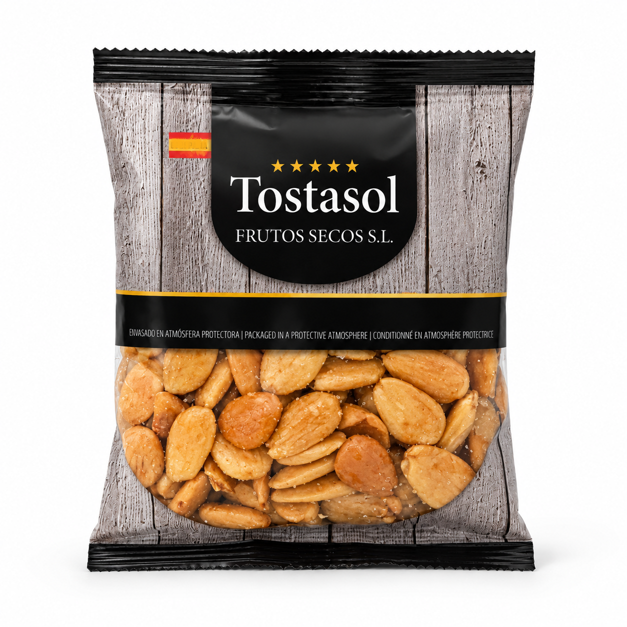Pachet de migdale decojite prăjite și sărate Tostasol, 150 g