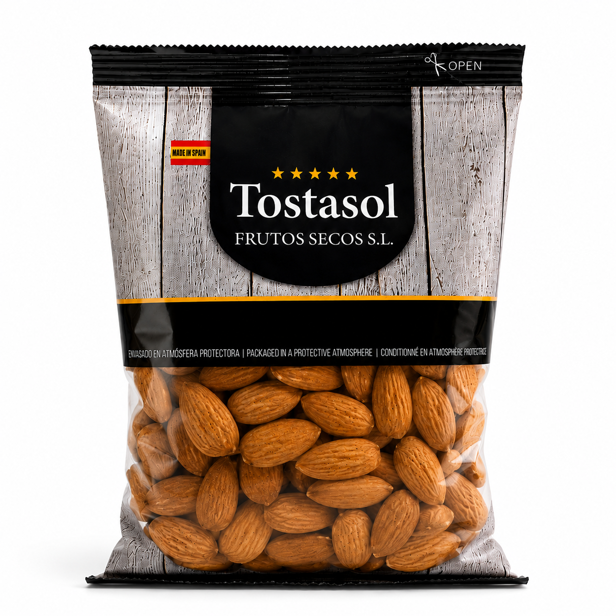 Pachet de migdale crude cu pieliță Tostasol, 150 g