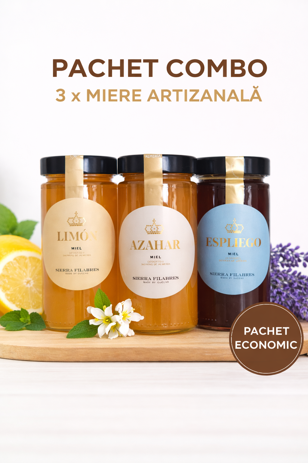 Pachet miere artizanala din Spania cu lavanda, portocal si lamaie - Gador